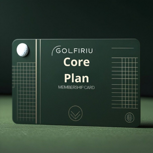 Golf membership card with 'GOLFIRIU' branding on a green background