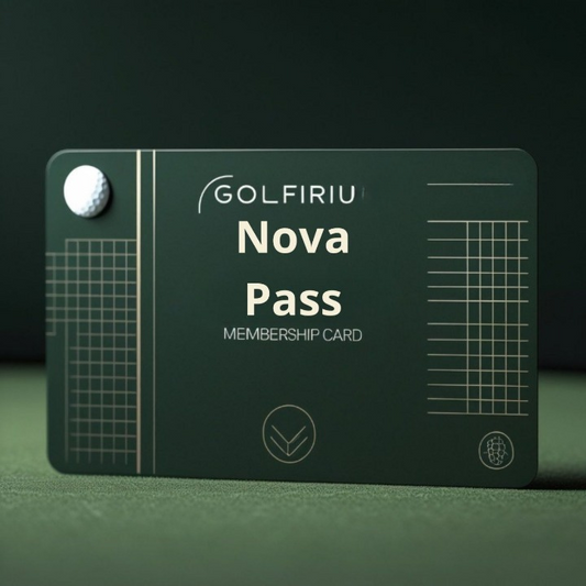 Golf membership card with 'GOLFIRIU Nova Pass' on a green background