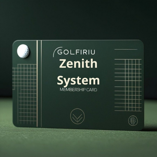 Golfiriu Zenith System membership card with a golf ball on a green background